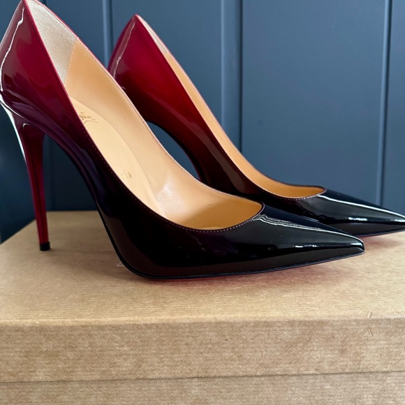 Christian Louboutin Kate 100 Dégradé Black Red Heels - Picture 5 of 7